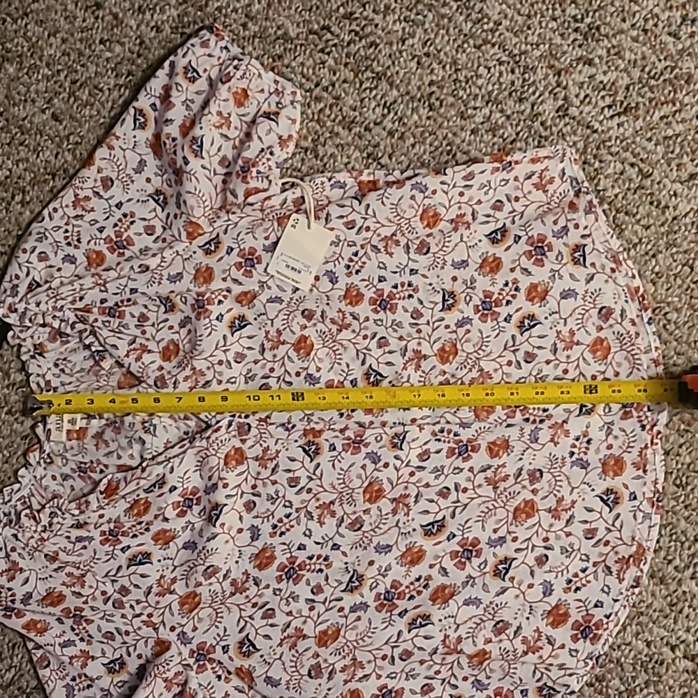 A.N.A. WOMEN'S RED & WHITE FLORAL PLUS SIZE PEASANT TOP SIZE 0X WOMAN - Picture 13 of 16